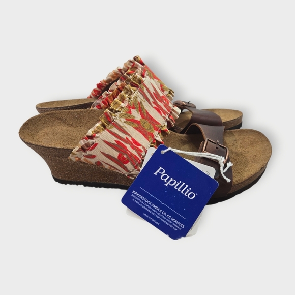 NWT Birkenstock Papillio Sandals Fall Leaves Floral Women's Sz 38 L 7